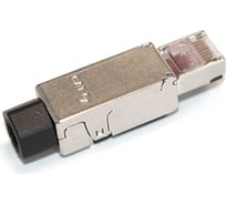 Разъем Hyperline PLUF-8P8C-S-C6-SH RJ-45 (8P8C) под витую пару, полевая заделка, категория 6, экранированный, для одножильного кабеля (внешний диаметр кабеля 6-8 мм, 23-26 AWG), накручивающи