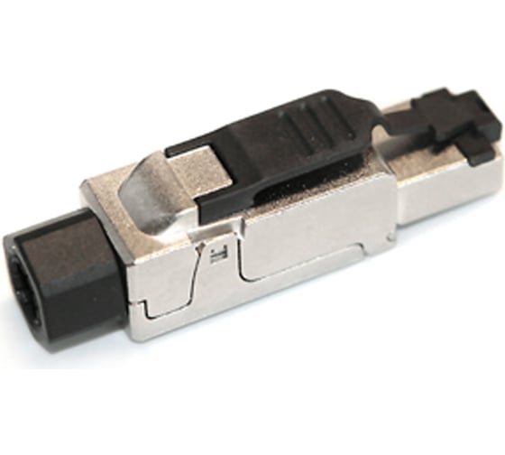 Разъем Hyperline PLUF-8P8C-S-C6-SH RJ-45 (8P8C) под витую пару, полевая заделка, категория 6, экранированный, для одножильного кабеля (внешний диаметр кабеля 6-8 мм, 23-26 AWG), накручивающи