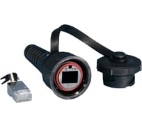 Промышленный разъем Hyperline PLUG-IE-8P8C-PV-C6-SH RJ-45 (8P8C) под витую пару, IP67, категория 6, с защитной крышкой, экранированный (SH) 47331