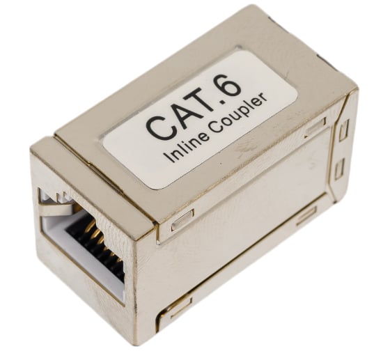 Проходной адаптер Cabeus RJ45-RJ45 (8p8c), категория 6, экранированный CA-8p8c-C6-SH