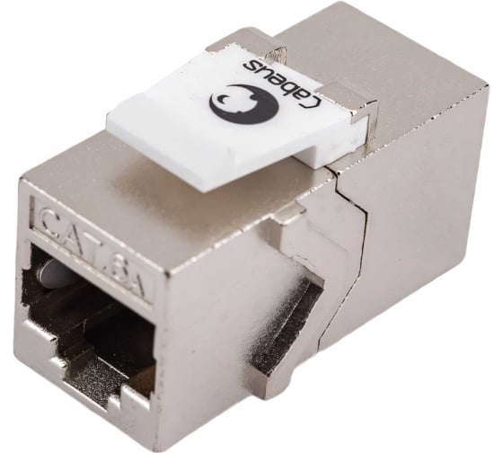 Проходной адаптер Cabeus RJ45-RJ45 (8p8c), категория 6a, экранированный CA-8p8c-C6a-SH