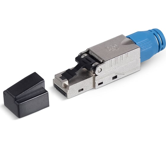 Коннектор RJ-45(8P8C) под витую пару Cabeus категория 8, экранированный, со вставкой 100 шт 8P8C-SH-C8-TWP