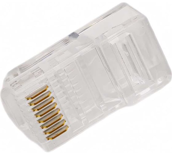 Универсальный коннектор RJ-45 под витую пару Cabeus категория 5e, (для одножильного и многожильного кабеля) для проводников с толщиной по изоляции до 1,05 мм 100 шт 8P8C