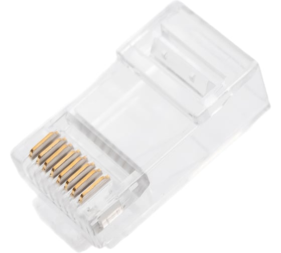 Универсальный коннектор RJ-45 под витую пару Cabeus категория 6, (для одножильного и многожильного кабеля), для проводников с толщиной по изоляции до 1,05 м 100 шт 8P8C-C6-TWP 1