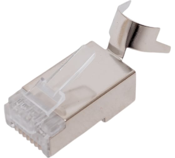 Экранированный универсальный коннектор RJ-45 (8P8C) под витую пару Cabeus категория 6, (для одножильного и многожильного кабеля) 100 шт 8P8C-SH-C6(1.35)-TWP