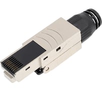 Экранированный коннектор Cabeus с фиксатором кабеля и колпачком RJ-45(8P8C) под витую пару, категория 6, для одножильного кабеля, со вставкой 100 шт 8P8C-SH-C6-TWP-F