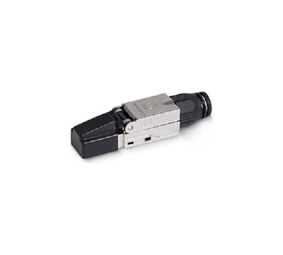Коннектор 8RJ-45 (8P8C) Cabeus P8C-SH-C6+ -TWP с фиксатором кабеля и колпачком, под витую пару, категория до 6a, экранированный, для одножильного кабеля, для толстых жил 100 шт 8P8C-SH-C6+-TWP