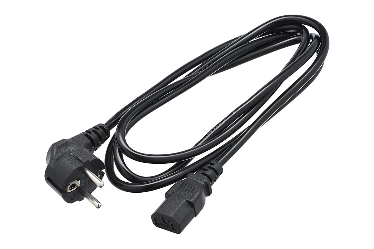 Кабель питания GoPower евровилка cee 7/7-c13 (f) 1.8м пвх 0.75мм черный ...