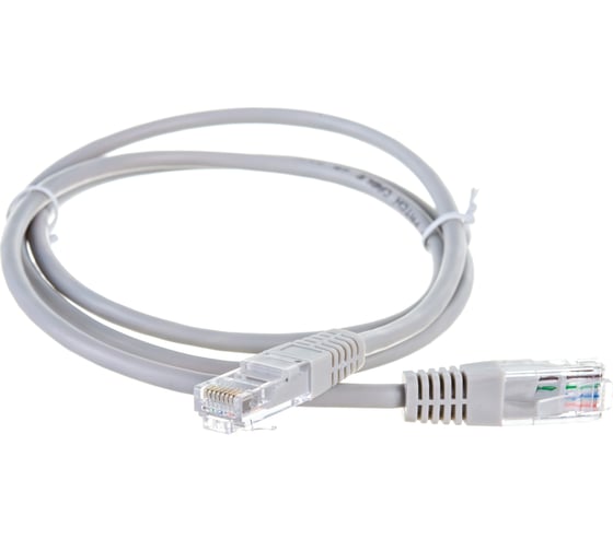 Коммутационный шнур U/UTP 4 пары, Кат.5е Класс D, 100МГц, 2хRJ45/8P8C, T568B, литой, многожильный, PVC нг B, серый, 1м, 10шт NETLAN EC-PC4UD55B-010-GY-10