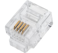 Телефонный коннектор RJ-11 Cabeus 100 шт 6P4C