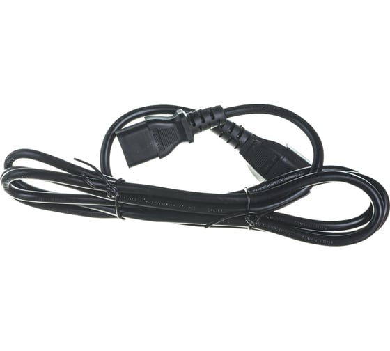 Кабель питания монитор-компьютер IEC 320 C13 - IEC 320 C14 (3x0.75), 10A, прямая вилка, 1.8 м Hyperline PWC-IEC13-IEC14-1.8-BK 34896