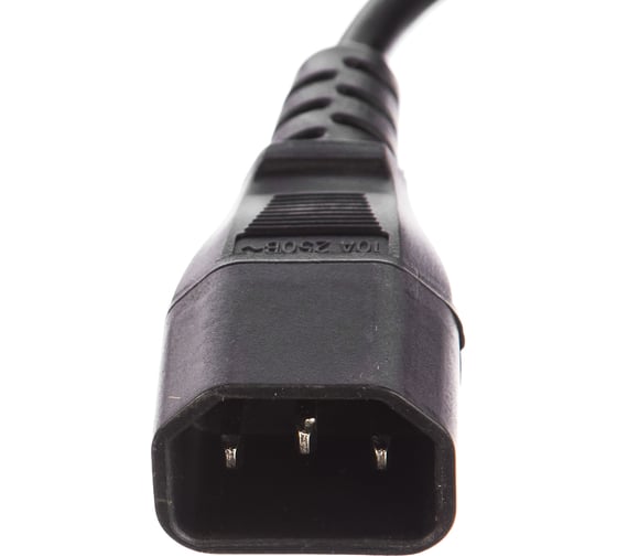 Кабель питания монитор-компьютер IEC 320 C13 - IEC 320 C14 (3x1.00), 10A, прямая вилка, 3 м Hyperline PWC-IEC13-IEC14-3.0-BK 34897