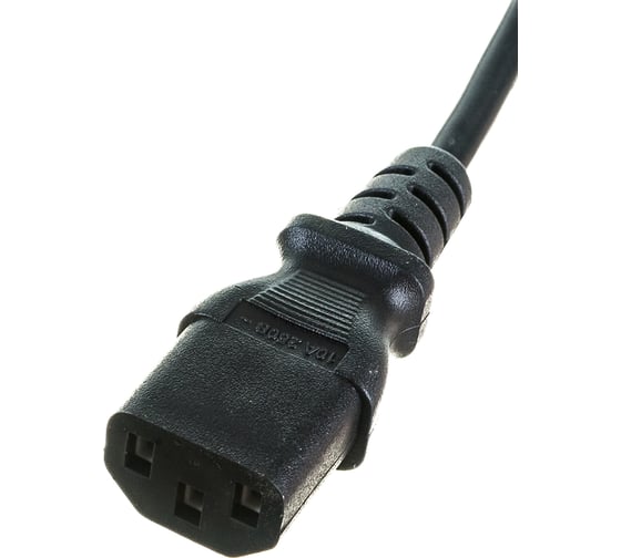Кабель питания компьютера Shucko+C13 (3x0.75), 10A, угловая вилка, 1.8 м, черный Hyperline PWC-IEC13-SHM-1.8-BK 34927