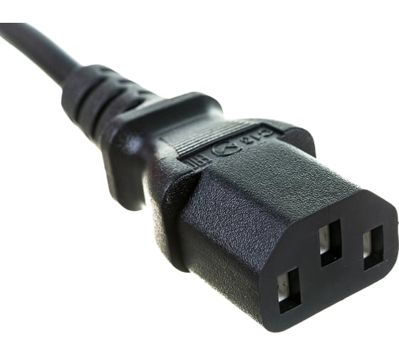 Кабель питания компьютера Shucko+C13 (3x0.75), 10A, угловая вилка, 1.8 м, черный Hyperline PWC-IEC13-SHM-1.8-BK 34927