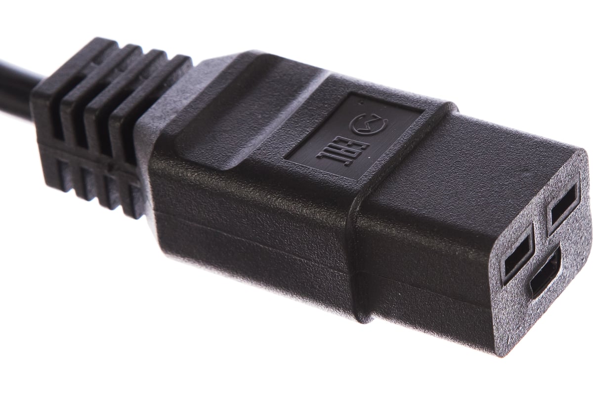 Кабель питания Shucko+C19 (3x1.5), 16A, угловая вилка, 1.8 м Hyperline ...