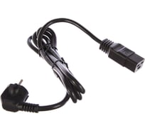 Кабель питания Shucko+C19 (3x1.5), 16A, угловая вилка, 1.8 м Hyperline PWC-IEC19-SHM-1.8-BK 43798