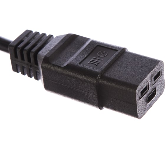 Кабель питания Shucko+C19 (3x1.5), 16A, угловая вилка, 1.8 м Hyperline PWC-IEC19-SHM-1.8-BK 43798