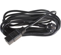 Кабель питания Shucko+C19 (3x1.5), 16A, угловая вилка, 5 м Hyperline PWC-IEC19-SHM-5.0-BK 43800