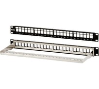 Модульная патч-панель Hyperline 19", 24 порта, Flat Type, 1U, PPBL3-19-24-SH-RM 34878