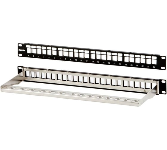 Модульная патч-панель Hyperline 19", 24 порта, Flat Type, 1U, PPBL3-19-24-SH-RM 34878 1