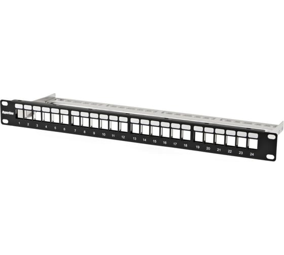 Модульная патч-панель Hyperline 19", 24 порта, Flat Type, 1U, PPBL3-19-24-SH-RM 34878