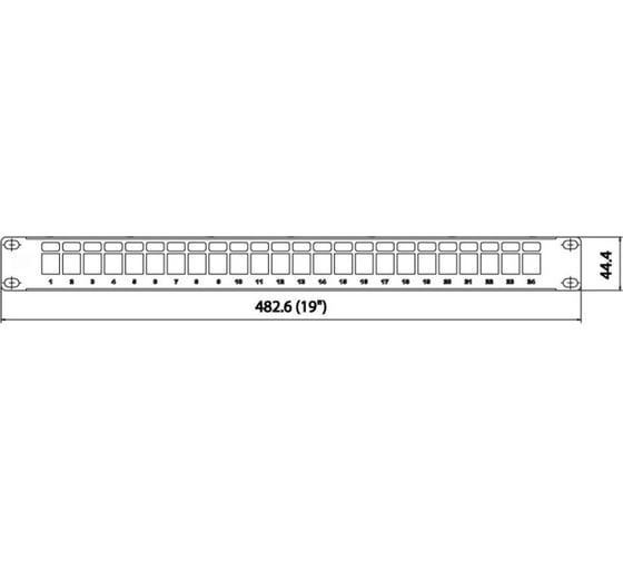Модульная патч-панель Hyperline 19", 24 порта, Flat Type, 1U, PPBL3-19-24-SH-RM 34878