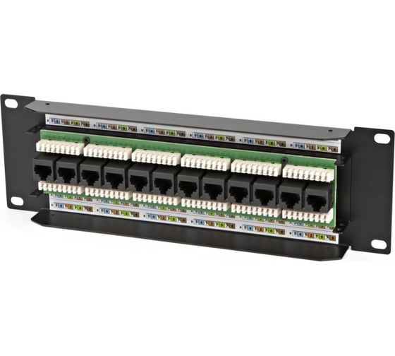 Настенная патч-панель c передним монтажом, 12 портов RJ-45 8P8C, категория 5e Hyperline PPW-12-8P8C-C5e-FR 17709