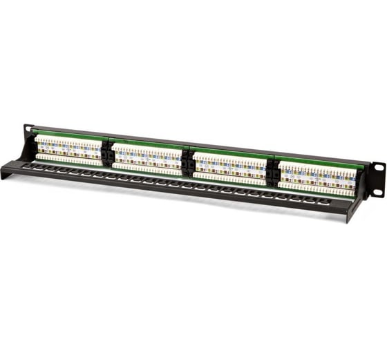 Патч-панель 19", 1U, 24 порта RJ-45, категория 6, Dual IDC Hyperline PP2-19-24-8P8C-C6-110 19741