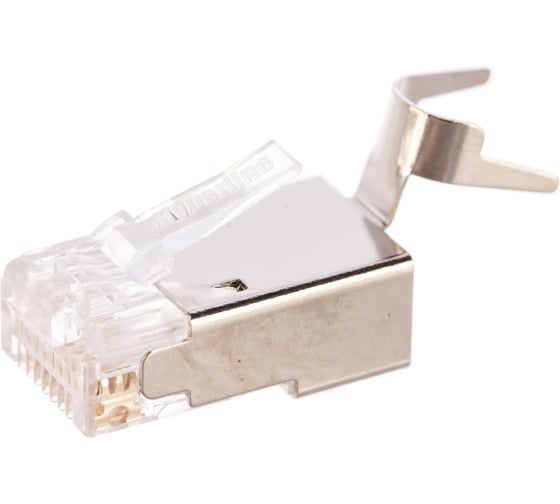 Разъем RJ-45 (8P8C) под витую пару, Hyperline PLUG-8P8C-UV-C6-TW-SH-10 49340