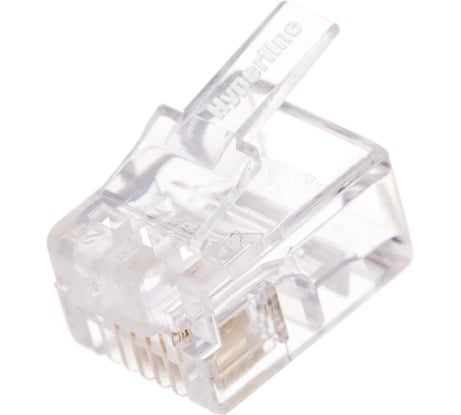 Телефонный разъем RJ-12 (6P4C) (3µ"/ 3 микродюйма) 100шт Hyperline PLUG-6P4C-P-C2-100 49379