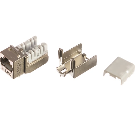 Вставка Keystone Jack RJ-45 8P8C, категория 6, экранированная, 110 IDC, заделка с помощью NE-TOOL, белая Hyperline KJNE-8P8C-C6-90-SH-F-WH 46369