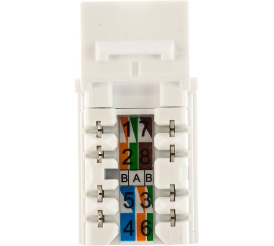 Вставка Keystone Jack RJ-45 8P8C, категория 6, 110 IDC, заделка с помощью NE-TOOL, белая Hyperline KJNE-8P8C-C6-90-WH 46044