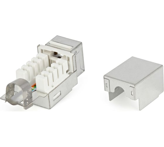 Вставка Keystone Jack RJ-45 8P8C, категория 6, экранированная, Dual IDC, белая Hyperline KJ2-8P8C-C6-90-SH-F-WH 373885
