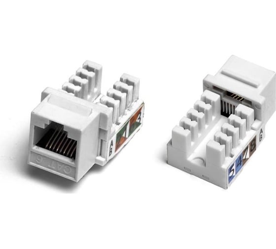 Вставка Keystone Jack RJ-45 8P8C, категория 6, Dual IDC Hyperline KJ2-8P8C-C6-90-WH 373886