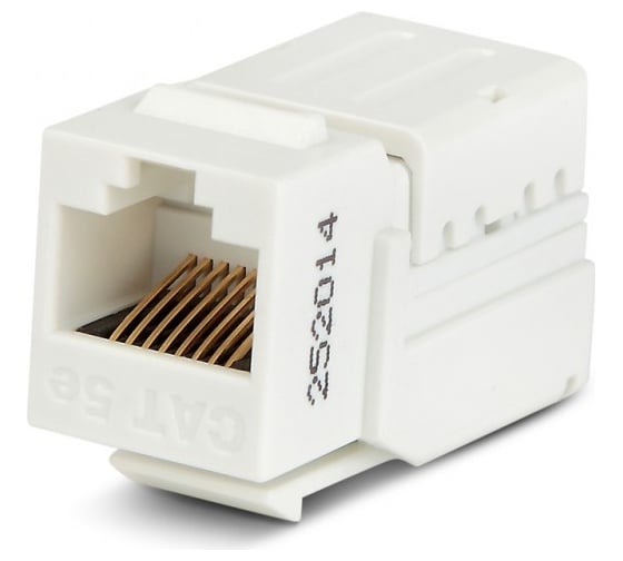 Вставка Keystone Jack RJ-45 8P8C, категория 5e, 110 IDC, заделка с помощью NE-TOOL Hyperline KJNE-8P8C-C5e-90-WH 46653