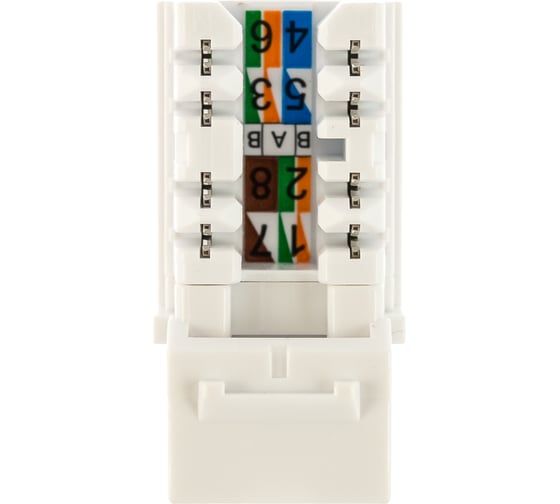 Вставка Keystone Jack RJ-45 8P8C, категория 5e, 110 IDC, заделка с помощью NE-TOOL Hyperline KJNE-8P8C-C5e-90-WH 46653