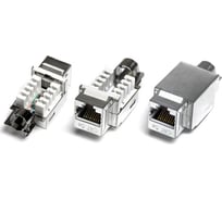 Вставка Keystone Jack RJ-45 8P8C, категория 5e, экранированная, Dual IDC Hyperline KJ2-8P8C-C5e-90-SH-F-WH 373884