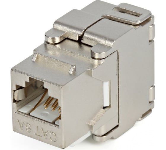 Вставка Keystone Jack RJ-45 8P8C, категория 6a 10G, экранированная, Toolless Hyperline KJ2-8P8C-C6A-180-SH-F-WH 29337