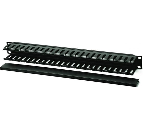 Кабельный организатор пластиковый с крышкой 19" 1U Hyperline CM-1U-PL-COV 16488