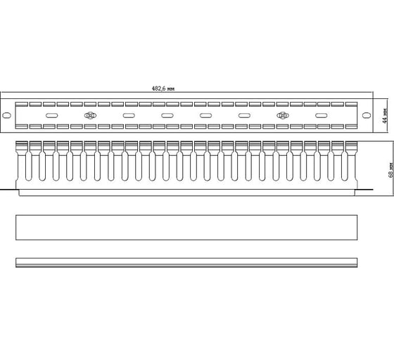 Кабельный организатор пластиковый с крышкой 19" 1U Hyperline CM-1U-PL-COV 16488