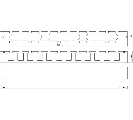 Кабельный организатор металлический с крышкой 19" 1U Hyperline CM-1U-ML-COV 16489