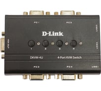 4-портовый kvm-переключатель d-link с портами vga и usb DKVM-4U/C2A