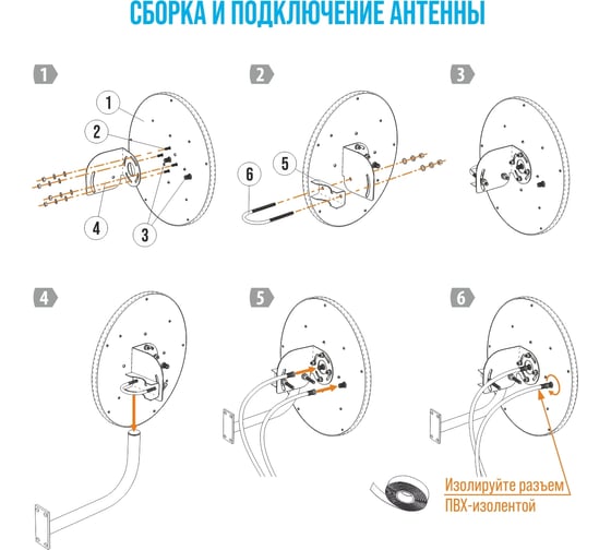 Усилитель интернет-сигнала РЭМО для 2g/3g/4g сетей bas-2368 (антенна, кронштейн, кабели, переходники) 920044