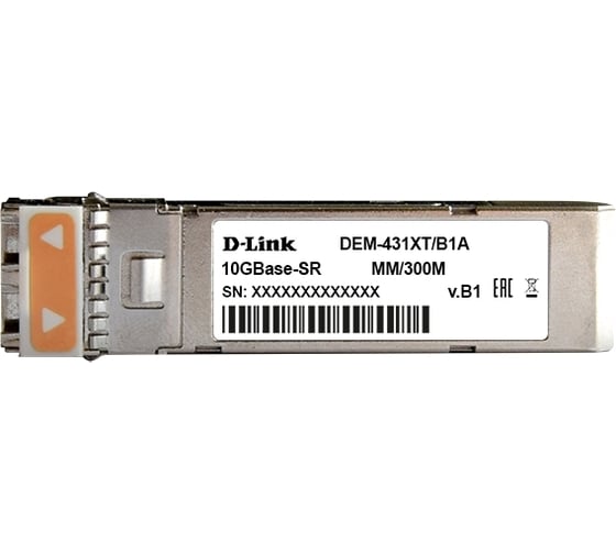 Proj sfp-трансивер d-link с 1 портом 10gbase-sr для многомодового оптического кабеля (до 300 м) 431XT/B1A 1
