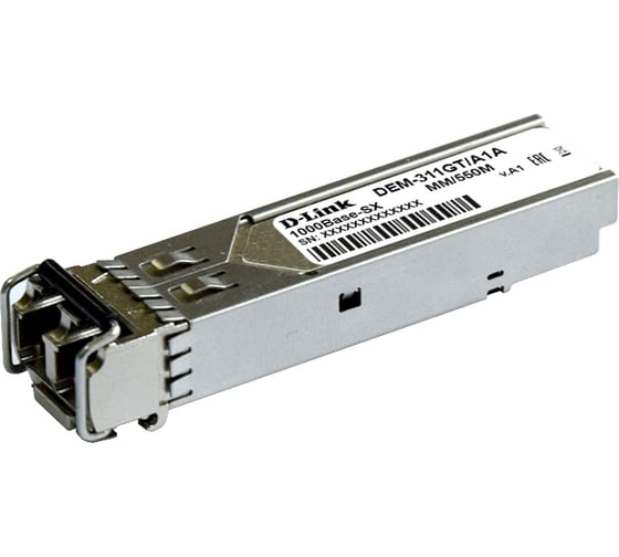 Sfp-трансивер d-link с 1 портом 1000base-sx для многомодового оптического кабеля (до 550 м) 311GT/A1A