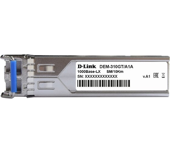 Sfp-трансивер d-link с 1 портом 1000base-lx для одномодового оптического кабеля (до 10 км) 310GT/A1A