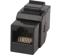 Неэкранированный проходной адаптер WRline WR-CA-KJ-8p8c-C5E формата Keystone, RJ45-RJ45 (8p8c), категория 5е, цвет черный 505225