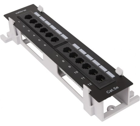Настенная патч-панель WRline WR-PL-12-C5E-WL-D 12 портов RJ-45, категория 5е, с подставкой 505211