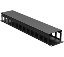 Кабельный органайзер с крышкой DKC 2u, глубина 60 мм, для 19" it-корпусов, ral9005 R5CP1962HEB