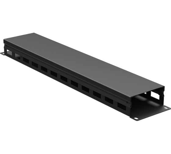 Кабельный органайзер с крышкой DKC 2u, глубина 40 мм, для 19" it-корпусов, ral9005 R5CP1942HEB